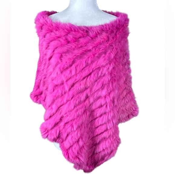 Jennyfer. J Y2K 100% Genuine FUR Pink Shawl/Cape - Picture 2 of 8